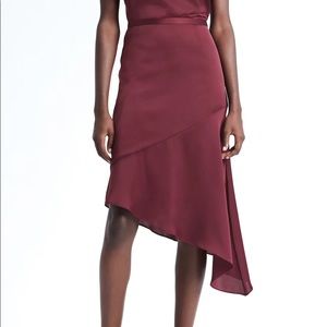 Banana Republic x Olivia Palermo Bias Cut Burgundy Skirt, Size 6